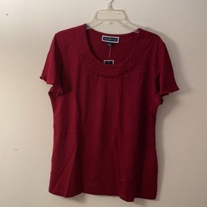 Karen Scott | Basketweave scoop neck tee